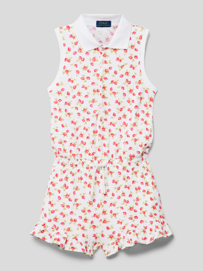 Polo Ralph Lauren Teens Playsuit met all-over print, model 'RUFFLE' Offwhite - 1