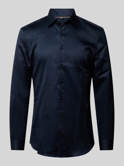 Jake*s Super Slim Fit Businesshemd mit Kentkragen Marine 1