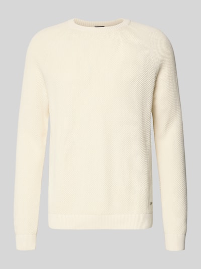 JOOP! Collection Strickpullover mit gerippten Abschlüssen Modell 'Nadion' Offwhite 2