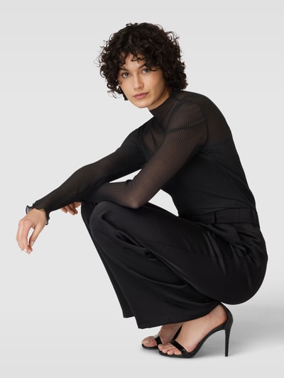 BOSS Black Women Shirt met lange mouwen en turtleneck, model 'Esami' Zwart - 1