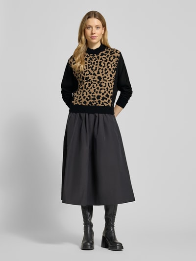 Marc Cain Sweatshirt met ribboorden Zwart - 1