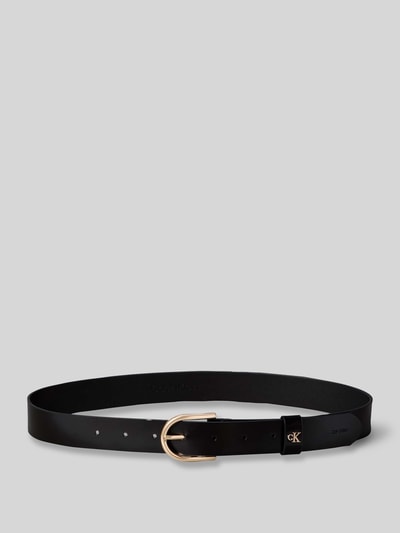 CK Calvin Klein Pasek z naturalnej skóry z detalem z logo Czarny 3