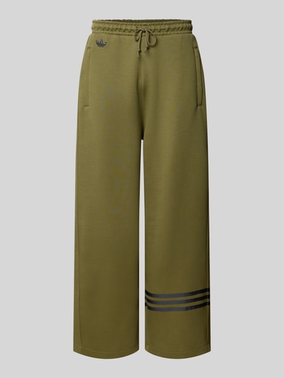 adidas Originals Wide fit sweatpants met logo-applicatie, model 'LO' Olijfgroen - 2