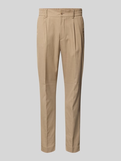 s.Oliver BLACK LABEL Slim fit pantalon met elastische band Camel - 2