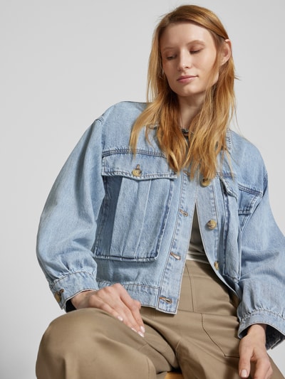 Vero Moda Cropped Jeansjacke aus reiner Baumwolle Modell 'SILKA' Jeansblau 3