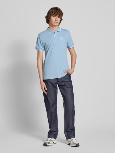 Blend Regular fit poloshirt met ribboorden, model 'NATE' Blauw - 1