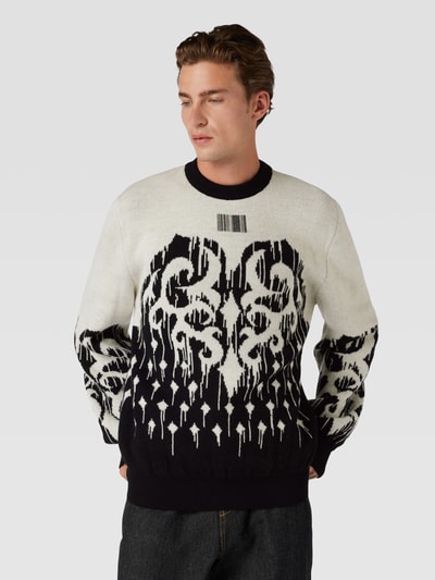 VTMNTS Strickpullover mit Allover-Muster Schwarz 4