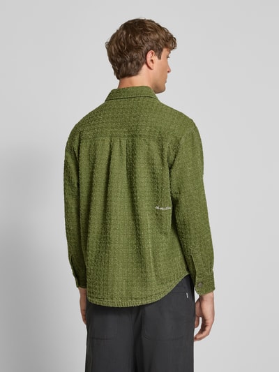 ANOTHER COTTON LAB Hemdjacke mit Strukturmuster Modell 'Distressed' Hellgruen 5