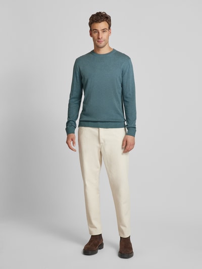 Tom Tailor Pullover mit Rundhalsausschnitt aus reiner Baumwolle Rauchblau 1