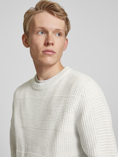 Jack & Jones Sweter z dzianiny z fakturowanym wzorem model ‘HUGO’ Jasnoszary 3