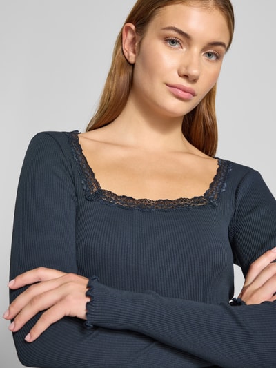 Only Slim fit shirt met lange mouwen van puur katoen, model 'XENA' Rookblauw - 3