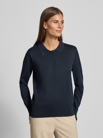 FREE/QUENT Regular fit shirt met lange mouwen van viscosemix, model 'Katie' Marineblauw - 4