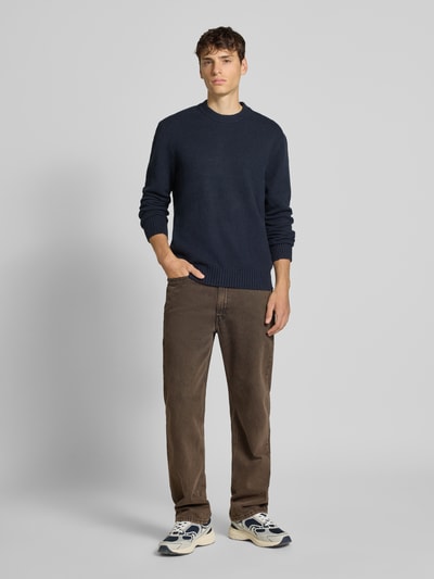 Only & Sons Relaxed Fit Pullover aus Baumwoll-Mix mit Woll-Anteil Modell 'JAMES' Dunkelblau 1