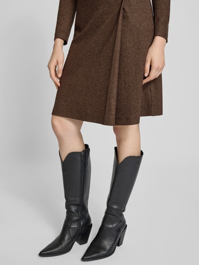 Weekend Max Mara Sukienka dżersejowa taliowana z mieszanki wiskozy model ‘BALOCCO’ Czekoladowy 3