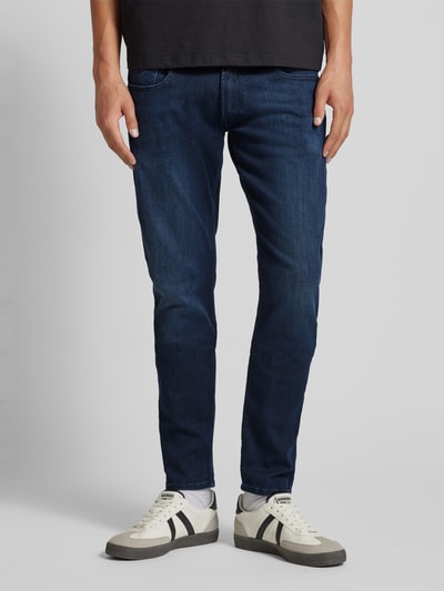 Replay Slim fit jeans in 5-pocketmodel, model 'ANBASS' Jeansblauw - 4