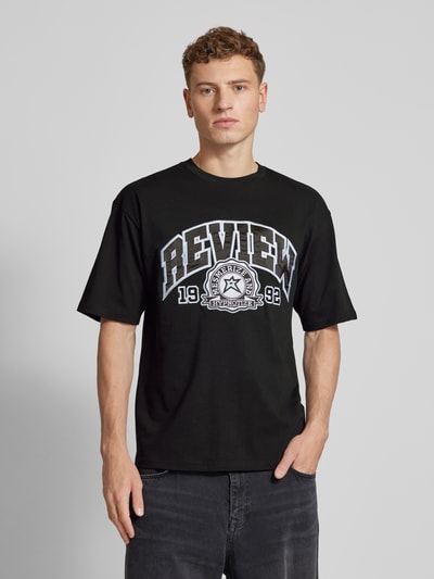 REVIEW T-Shirt mit Logo-Print Black 4