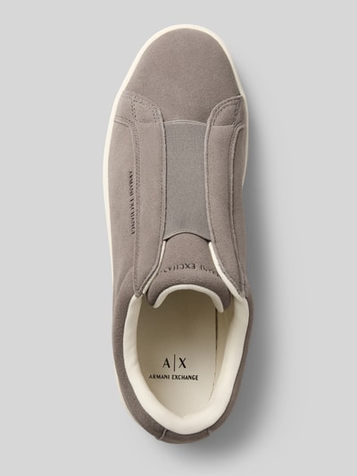 ARMANI EXCHANGE Sneakers van leer in comfortmodel, model 'LONDON COW SUEDE' Steengrijs - 3