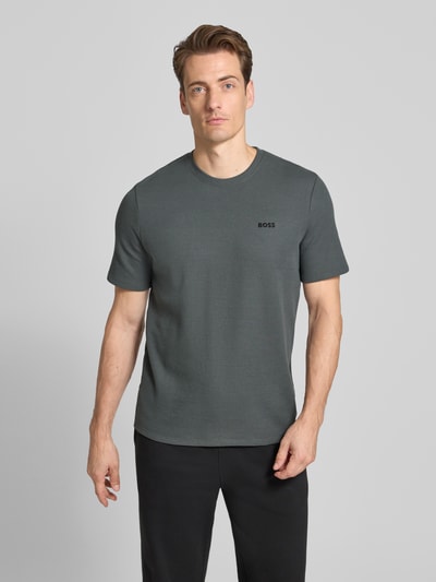 BOSS Regular fit T-shirt van katoenmix  Rietgroen - 4