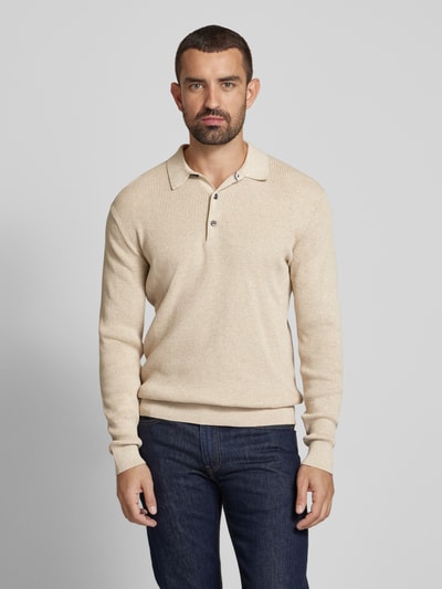 OLYMP Level Five Strickpullover mit Polokragen Sand 4