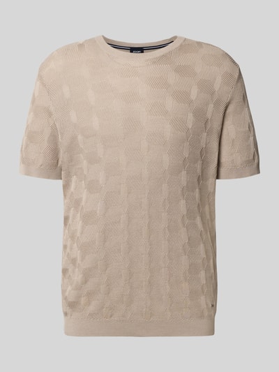 JOOP! Collection Gebreid shirt met ronde hals, model 'Mailon' Lichtbruin - 2