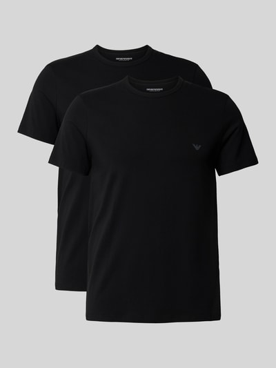 Emporio Armani T-Shirt mit Label-Print im 2er-Pack Black 1