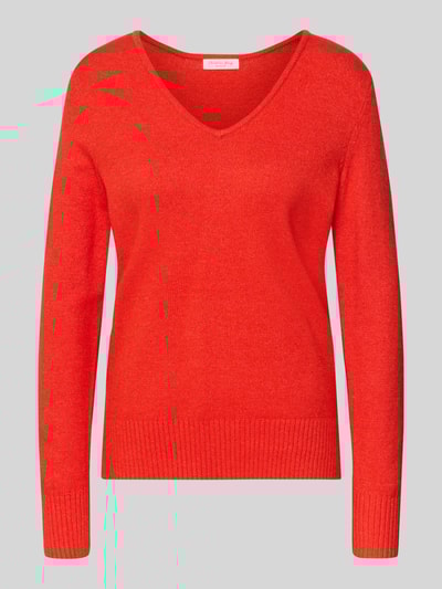 Christian Berg Woman Strickpullover aus Viskose-Mix mit V-Ausschnitt Hellrot Melange 2