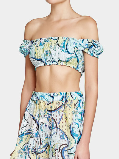 Emilio Pucci Top aus Baumwolle mit Cut Outs Blau 2