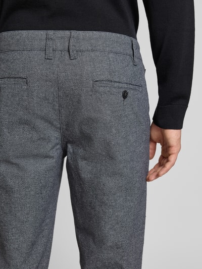 Christian Berg Men Regular Fit Chino mit Strukturmuster Dunkelgrau 3