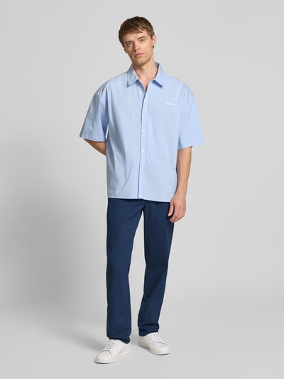Blend Regular Fit Leinenhose mit Tunnelzug Modell 'BAY' Marine 1