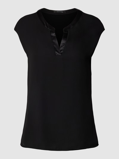 comma T-Shirt in unifarbenem Design aus Viskose Black 2