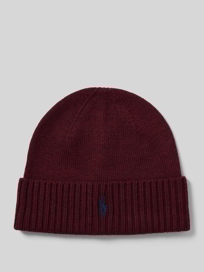 Polo Ralph Lauren Beanie van wol met labelstitching Bordeaux - 1