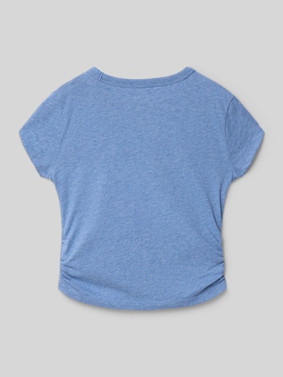 Abercrombie&Fitch regular fit T-shirt met rimpelingen Lichtblauw gemêleerd - 3