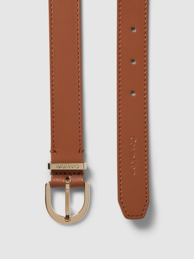 CK Calvin Klein Leren riem met labeldetails Cognac - 3