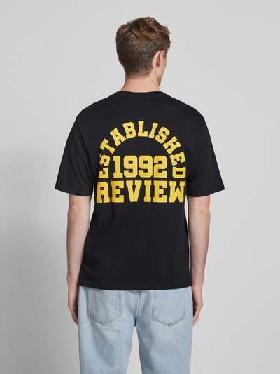 REVIEW Regular Fit T-Shirt aus Baumwoll-Viskose-Mix Black 5