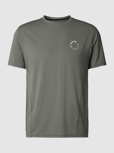 7 Days Active T-shirt met binnenstebuitennaden, model 'Training' Olijfgroen - 2