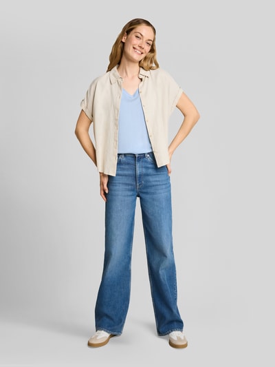 Tom Tailor Loose Fit T-Shirt aus Viskose-Mix Hellblau 1