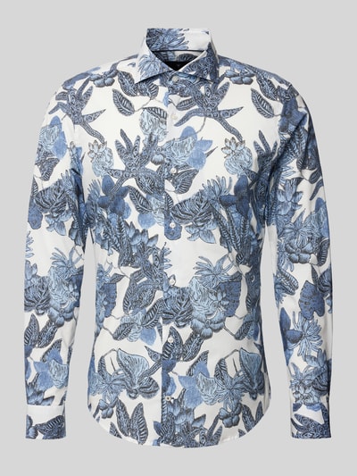 Joop! Slim Fit Slim fit vrijetijdsoverhemd met all-over print, model 'Pai' Marineblauw - 2