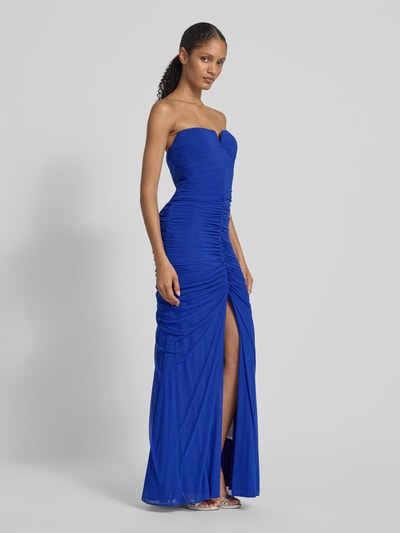Mascara Avondjurk met plooien en loopsplit Koningsblauw - 1