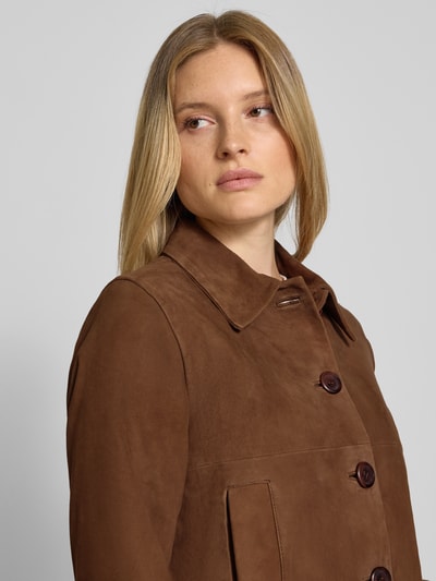 My Essential Wardrobe Regular fit jack van echt chevreau-suède, model 'Petra' Cognac - 3