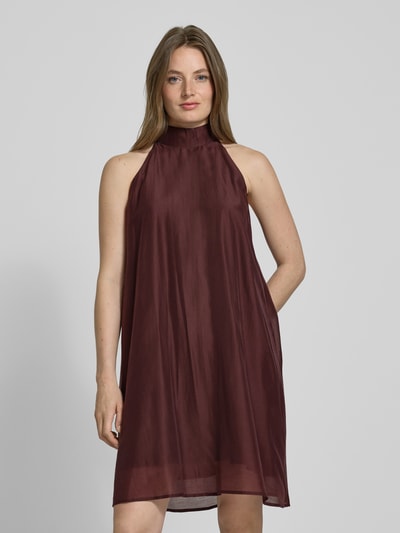 MSCH Copenhagen Knielanges Kleid mit Neckholder Modell 'Alithea Faustina' Bordeaux 4