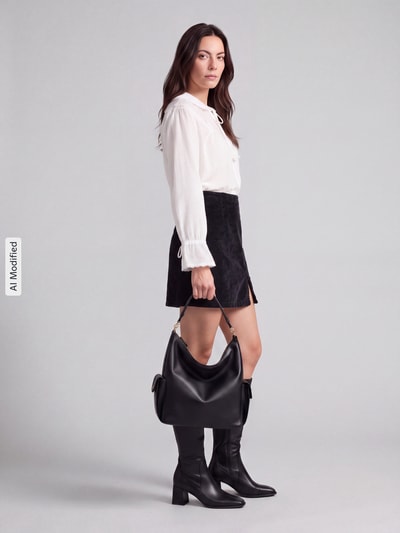 VERO MODA Nauwsluitende minirok van katoenmix model 'LULA' Zwart - 1
