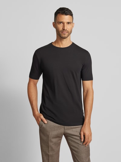 Lindbergh T-Shirt mit geripptem Rundhalsausschnitt Black 4