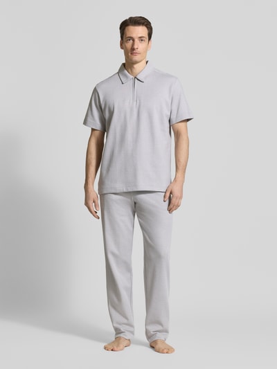 SCHIESSER Regular Fit koszulka polo z zamkiem błyskawicznym Jasnoszary 1