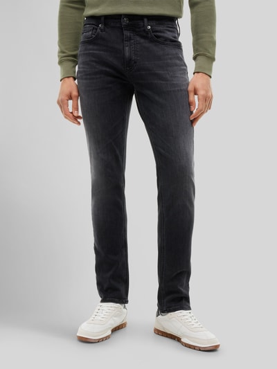 Tommy Jeans Slim Fit Jeans aus Baumwoll-Modal-Mix Modell 'SCANTON' BLACK 4