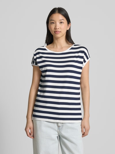 More & More T-shirt met boothals Donkerblauw - 4