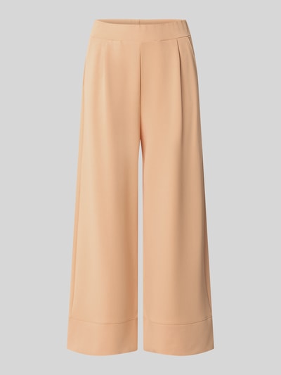 Produktfoto, Wide Leg Sweatpants aus Modal-Mix von Rich & Royal in hellem Apricot, weiche Stoffstruktur, elastischer Bund, Bundfalten, seitliche Eingrifftaschen, Gesäßtaschen, Damen Sweatpants