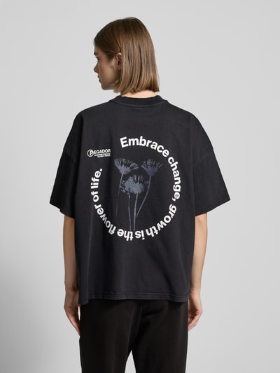 Pegador Oversized T-shirt met labelprint, model 'ROYA' Zwart - 5