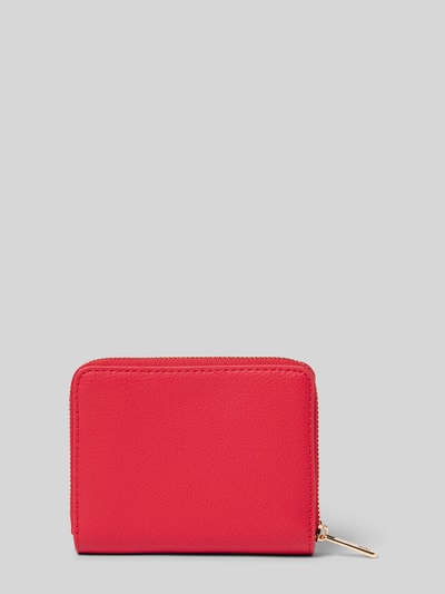 Productfoto, Portemonnaie in Lederoptik van Tommy Hilfiger in effen rood metaal logo-applicatie, drukknopsluiting, vakken voor munten, kaarten en biljetten