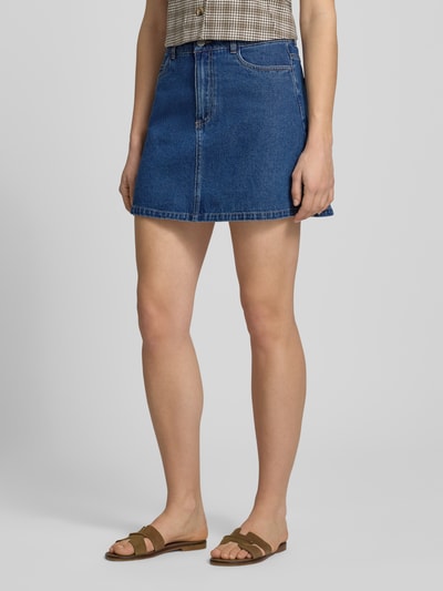 PIECES A-Linie Jeansrock aus Baumwoll-Mix mit Viskose-Anteil Modell 'ABBI' Jeansblau 4