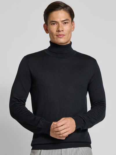 Christian Berg Men Pullover aus Merino-Mix mit Rollkragen Black 3